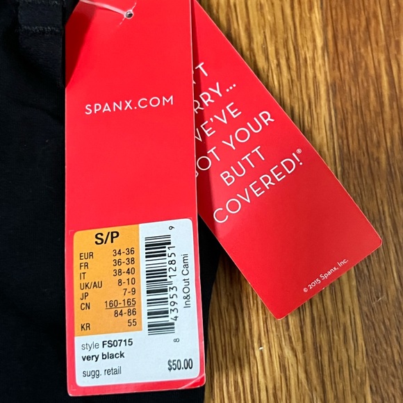 NWT Spanx Black Cami Top - Picture 3 of 3